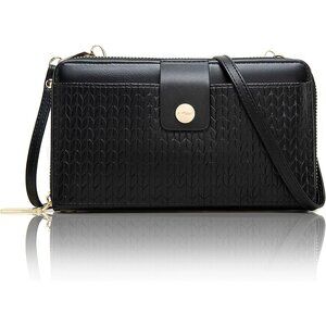 🆕Women Black PU Leather Crossbody Cell Phone Wallet Purse RFID Protection Card